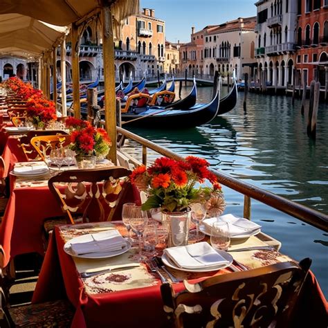 Premium Photo Whimsical Floating Restaurant In Venice Italy