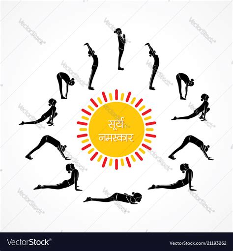 Woman Doing Surya Namaskar Royalty Free Vector Image