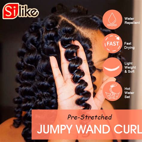 Silike Inch Ombre Jumpy Curl Wand Crochet Braids Roots Jamaican