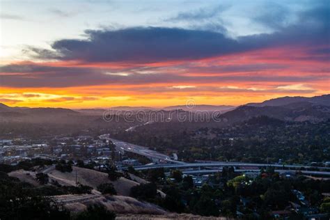 Sunrise Over Mount Diablo and the East Bay Stock Image - Image of ...