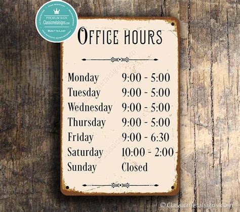 OFFICE HOURS Sign Custom Sign Office Hours Outdoor Grade - Etsy