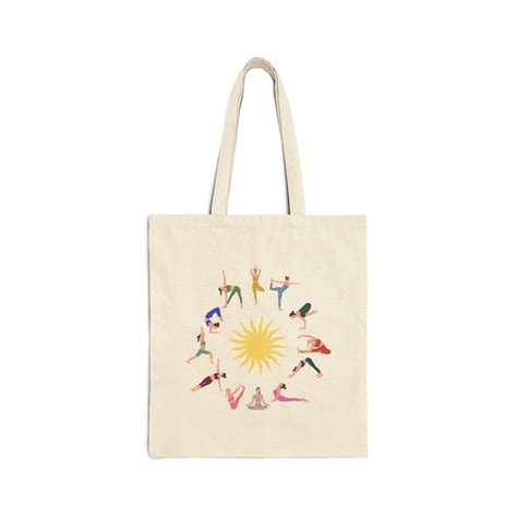 Yoga Sun Salutations Cotton Canvas Tote Bag. Yoga Bag, Yoga Tote ...