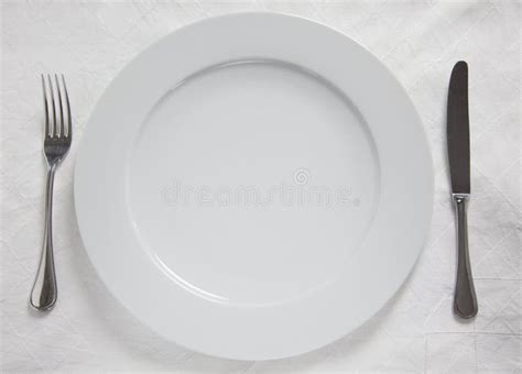 Dinner Plate Knife And Fork Stock Photo Image Of Setting Three