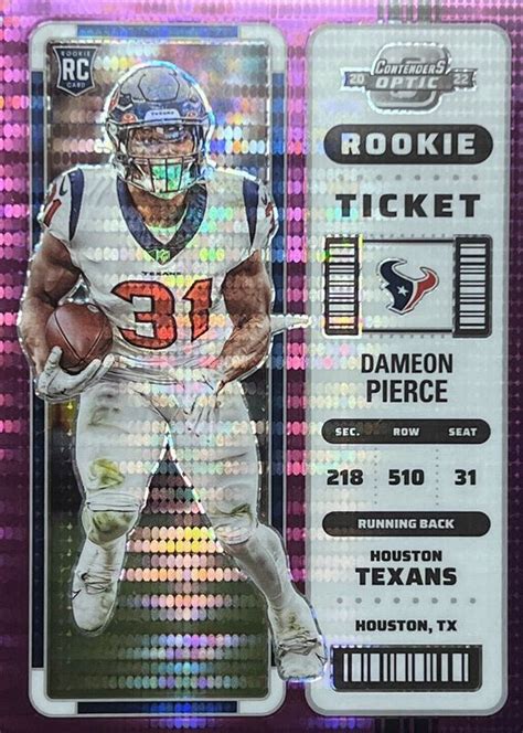 Dameon Pierce 2022 Contenders Optic Purple Pulsar 67 Price Guide