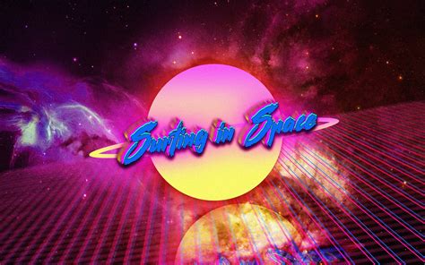 Swinting In Space Wallpaper Neon Space Vintage Retro Style Hd