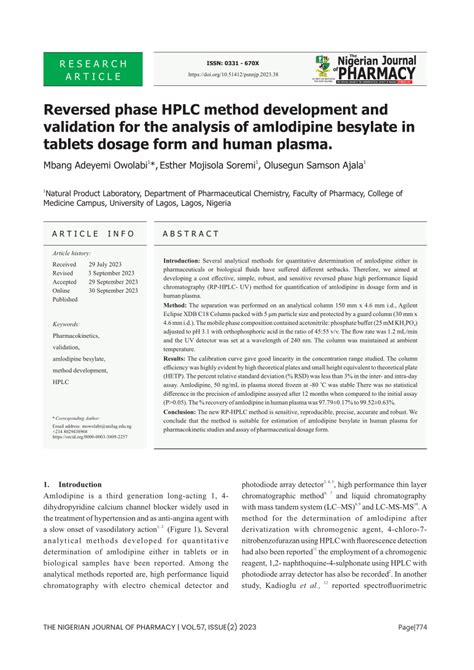 PDF Reversed Phase HPLC Method Development And Validation For The