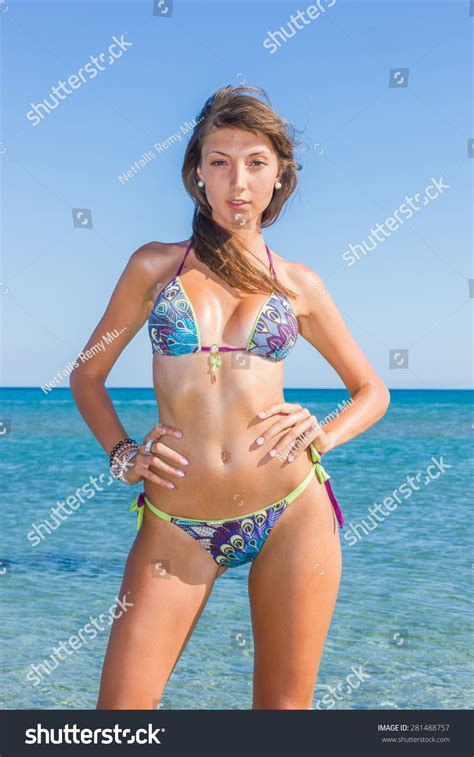 Portrait Happy Sexy Girl Bikini Posing Stock Photo 281488757 Shutterstock