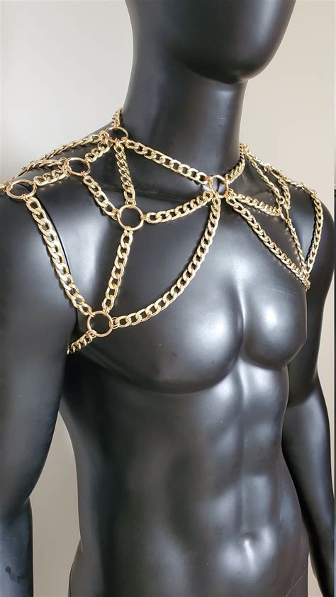 Men Body Chain Shoulder Shoulder Chain Harness Mens And Etsy