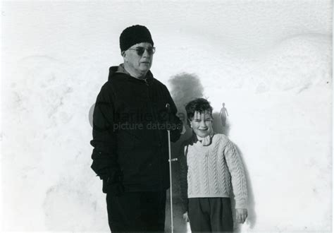 Charles Chaplin with his son Eugene in the snow, Switzerland c. 1963 ...