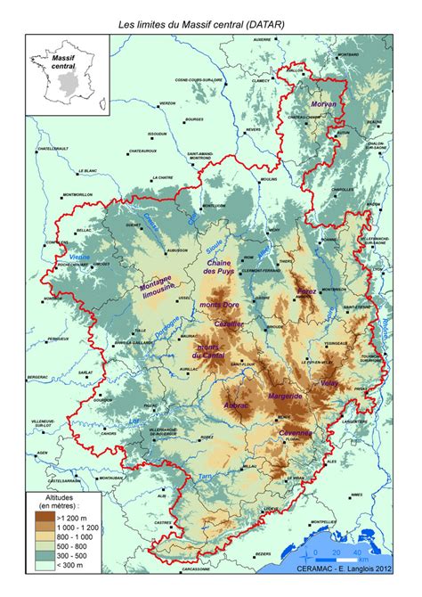 Carte Du Massif Central • Voyages Cartes