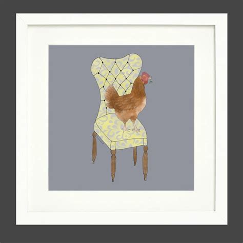 Illustrated Hen Art Print Chicken Art Print Hen Wall Art Etsy