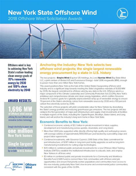 Pdf New York State Offshore Windoffshore Wind Projects The Single