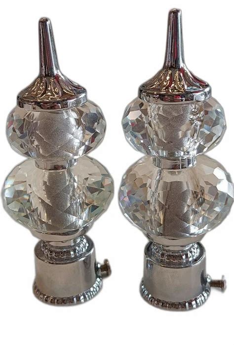 12 mm Silver Curtain Rod Finials, For Home, Shape: Round at Rs 250/pair ...