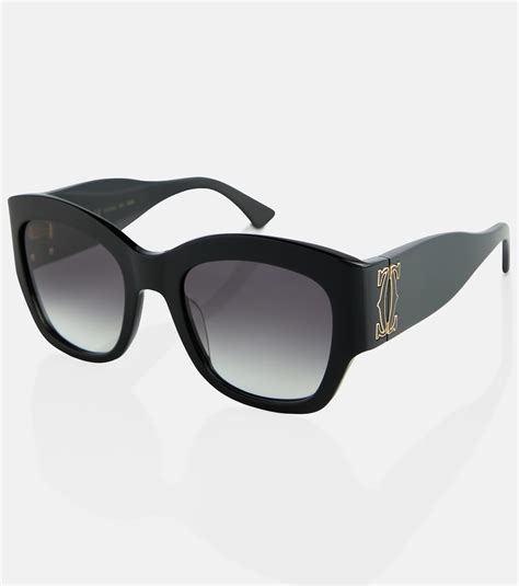 Signature C De Cartier Sunglasses In Black Cartier Eyewear Collection Mytheresa