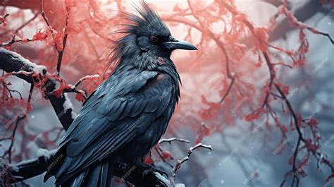 Premium Ai Image Black Raven Hd Wallpaper Photographic Image