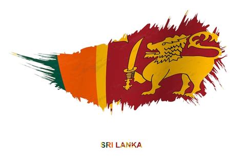 Flagge Von Sri Lanka Im Grunge Stil Mit Welleneffekt Vektor Grunge