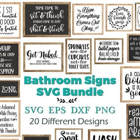 Bathroom Svg Bathroom Humor Just Kidding Bundles Signs Funny