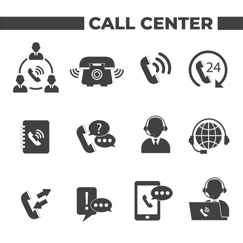 Set Of Call Center Icons Vector Art At Vecteezy