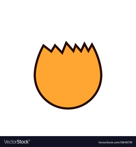 Broken egg icon flat Royalty Free Vector Image