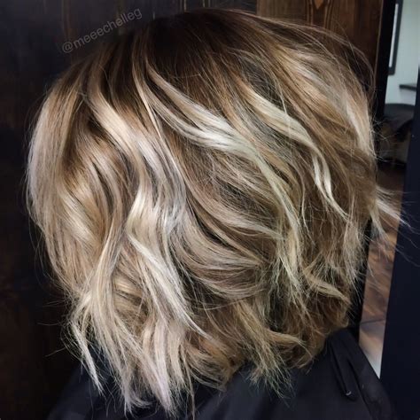 Bob Blonde Highlights Lowlights Bright Blonde Pieces Waves Loose