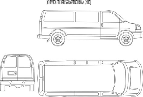 Artstation Chevrolet Express Passenger Van 2010 Line Art Vector File Black White Vector