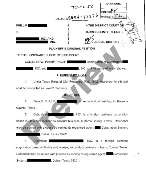 Plaintiffs Original Petition Texas Template With Partition Us Legal Forms