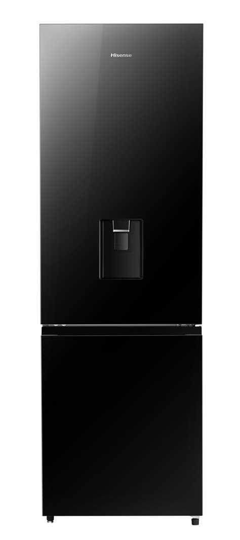 Hisense L Combi Fridge With Water Dispenser Black Glass H Bmib Wd