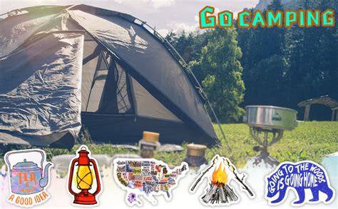 Camping Stickers For Water Bottles Camper Stickers Decal Outdoor