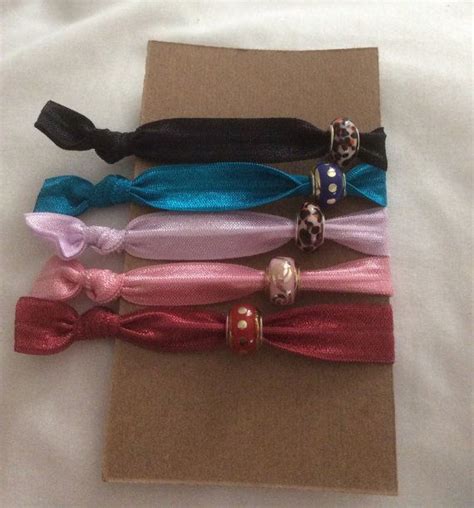 Foe Elastic Hair Ties With Beads By Cestdaninedesigns On Etsy