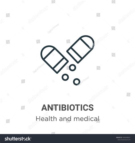 Antibiotics Outline Vector Icon Thin Line Stock Vector Royalty Free