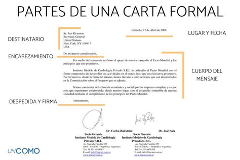 Cu Les Son Las Partes De Una Carta Formal E Informal