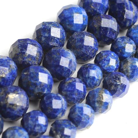 Natürliche Faceted Lapis Lazuli Stein Runde Lose Spacer Edelstein