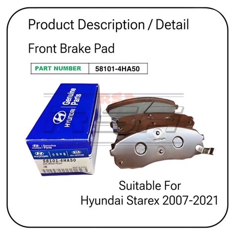 Hyundai Starex A A Brake Pad Front Rear Set Shopee Malaysia