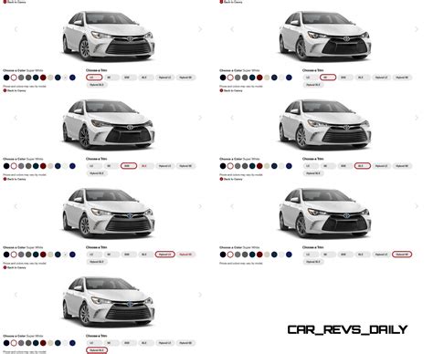 2015 Toyota Camry Colors and Trims - Visual Buyers Guide