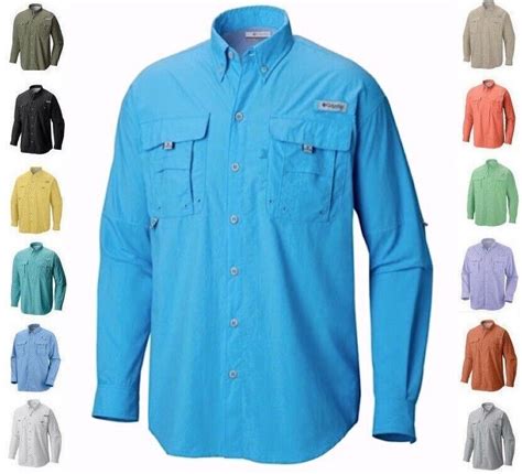 New Columbia Mens Pfg Bahama Ii Long Sleeve Fishing Shirt Upf 30