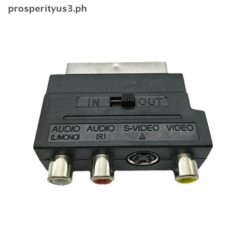 Prosperityus3 21Pin Scart Adaptor AV Block To 3 RCA Phono Composite S