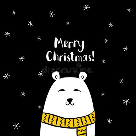 Vector Christmas Card With Polar Bear Stock Vector Illustration Of