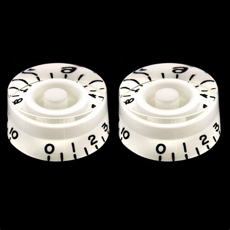 LP Style Speed Knobs (2), 0-10, White | Hoagland Custom