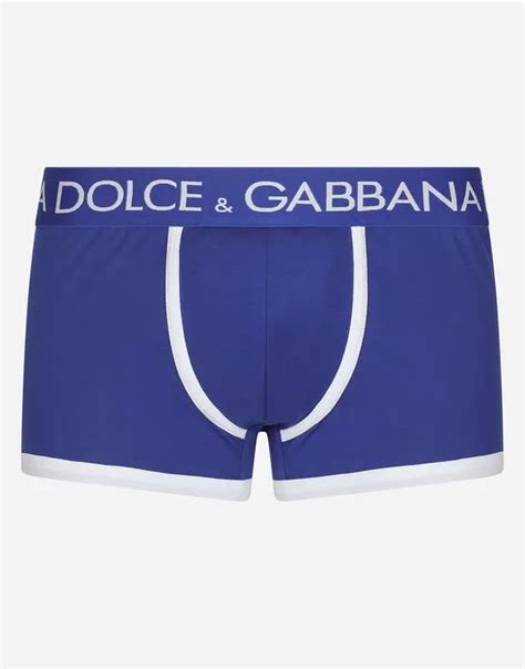 Dolce And Gabbana Two Way Stretch Jersey Boxers With Contrasting Piping