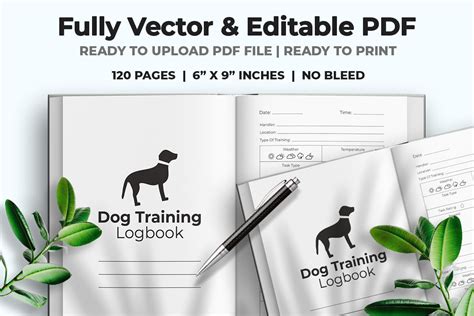 Dog Training Logbook Kdp Interior By M9 Design Thehungryjpeg