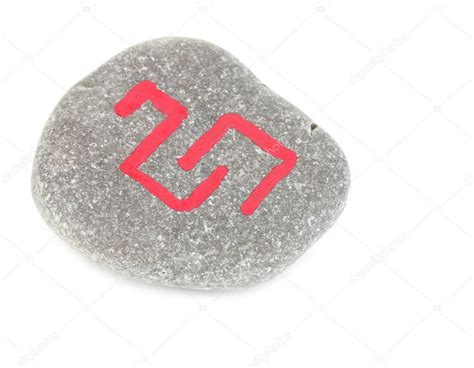 Fortune telling with symbols on stone isolated on white Stock Photo by ...