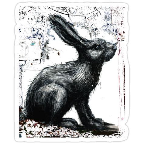 Roa Graffiti Artwork Rabbit Stickers By Graffart Tees Redbubble