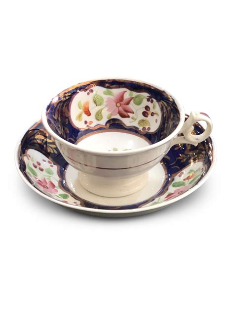 19th-Century 22-Piece Floral Tea Set - Valentine’s Antique Gallery