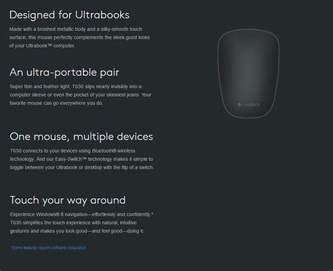 Logitech T630 Ultrathin Touch Mouse