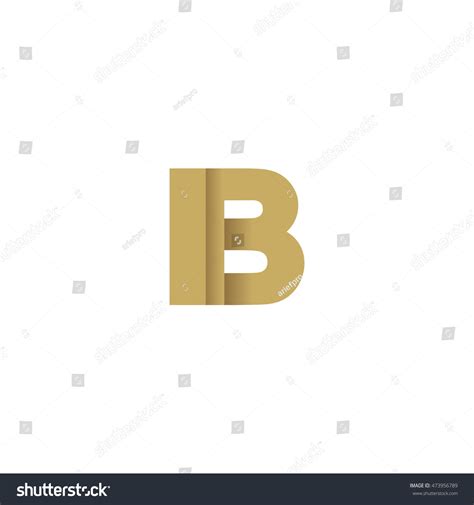 Initial Letters Ib Overlapping Fold Logo Brown Royalty Free Stock