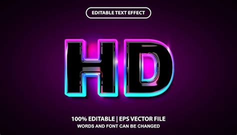 Premium Vector | HD editable text effect template