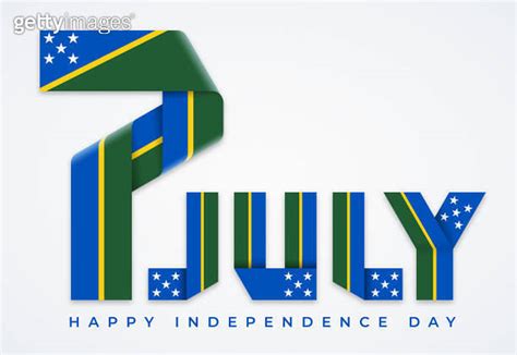 July Independence Day Of Solomon Islands Congratulatory Design With