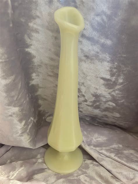 Fenton Satin Uranium Glass Vase Etsy