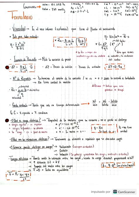 Solution Formulario Biof Sica Studypool