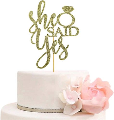 She Said Yes Cake Topper For Wedding Bridal Shower